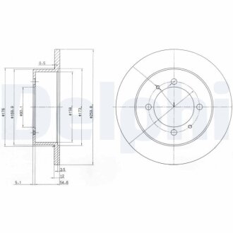 HYUNDAI Гальмівний диск задн.SONATA III Delphi BG3609