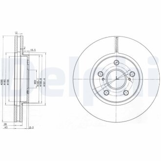 TOYOTA диск гальмівний перед. (вентил.) Camry 01- Delphi BG3735