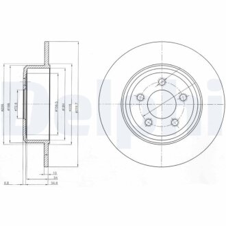 LANCIA Диск гальмівний задн. THEMA 3.0 D 11-, Delphi BG4074