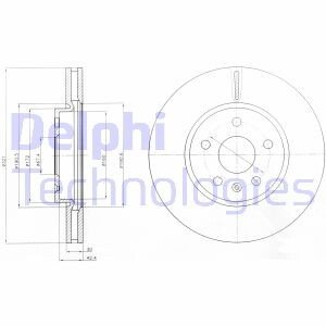 OPEL диск гальмівний передній &quot;17&quot; Insignia 08- Delphi BG4189C