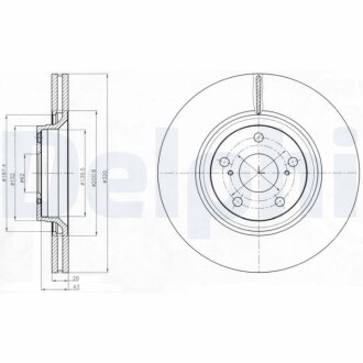 TOYOTA диск гальмівний передн.Avensis 2.0D-4D/2.2D-4D 08- Delphi BG4235