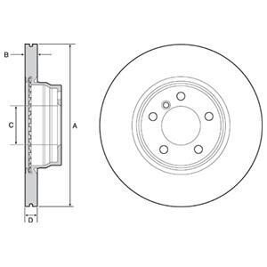 BMW Диск гальмівний передній 3 F30,4 Gran Coupe/ F36 13- Delphi BG4458C