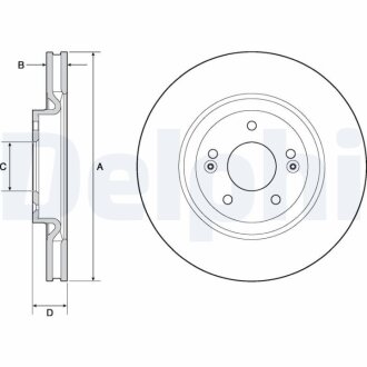 HYUNDAI диск гальм. передн. i40 11-, ix35 14-, Grandeur, KIA Delphi BG4683C