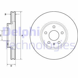 FORD гальмівний диск MONDEO V 14- Delphi BG4702C