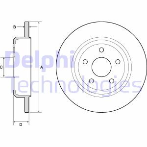 JEEP Диск гальмівний задній Grand Cherokee (17&quot;) Delphi BG4772C