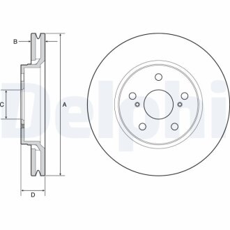 Диск гальм. передн. TOYOTA C-HR 16- Delphi BG4952C