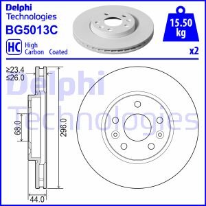 RENAULT Гальмівний диск передн. MEGANE 1.6 16-, TALISMAN 1.6 15- Delphi BG5013C