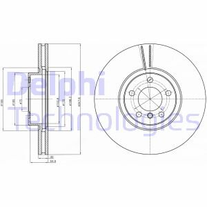 BMW диск гальмівний передн.X5 E70,X6 E71/72 07- Delphi BG9063C