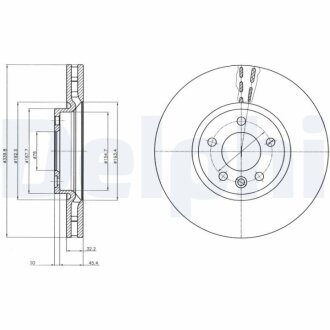 VW диск гальмівний передн.T5,6 09- Delphi BG9106