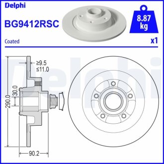 Диск гальмівний Delphi BG9412RSC