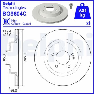 DB Гальмівний диск задній W463 19- Delphi BG9604C