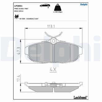 FORD гальмівні колодки задн. Mustang 05- Delphi LP3851