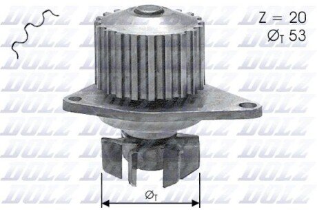 PEUGEOT помпа води AX,BX 205,405 87- DOLZ C-110