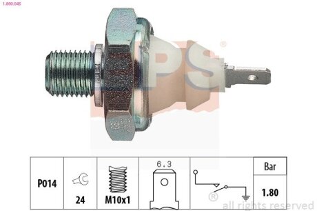 VW датчик тиск.мастила 1,6-2,0bar (різьба звичайна) EPS 1.800.045