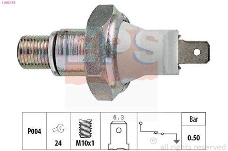 FORD Датчик давления масла SCORPIO 2.5D 93- EPS 1.800.119