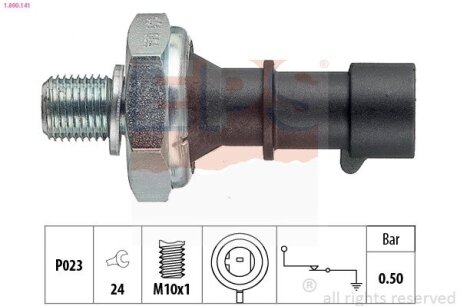 OPEL датчик тиску мастила 1,0/1,2/i Astra G/H,Corsa A/B/C,Vectra C,zafira B,Chevrolet Aveo,Cruze,Jeep Grand Cherokee IV 1.4/3.0CRD EPS 1.800.141 (фото 1)