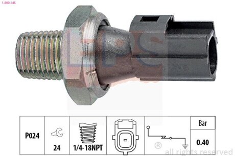 FORD датчик тиску мастила Focus 98-,Fiesta,Mondeo II,III,Transit,Citroen Jumper,Mazda,Peugeot EPS 1.800.145