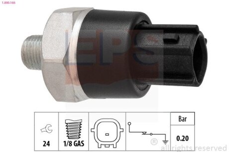 NISSAN датчик тиску мастила Primera 1,6-2,2 02-. Qashqai, Note, Micra, X-Trail, Tiida, OPEL Movano 3.0D 03-, RENAULT Master 3.0dCI 03-. EPS 1.800.166