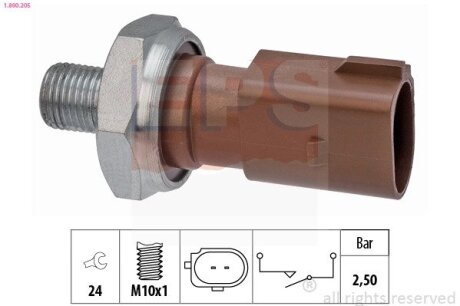 Датчик тиску мастила VW 2.0TDI 14- (коричневий) EPS 1.800.205