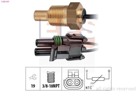 RENAULT датчик температури води 19/21 1,7 -95. EPS 1.830.307