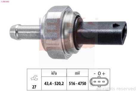 BMW Датчик тиску ВГ 1 (F20) 114 d/116 d/118 d 11-, 3 (E90) 318 d/320 d 04- EPS 1.980.002