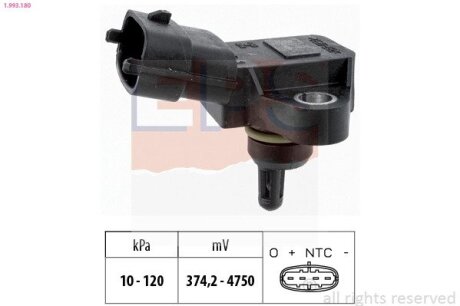 HYUNDAI датчик тиску повітря i10/i20/i30/40, Santa Fe 2.4,Kia Ceed,Cerato,Magentis,Rio III,Sorento,Soul EPS 1.993.180