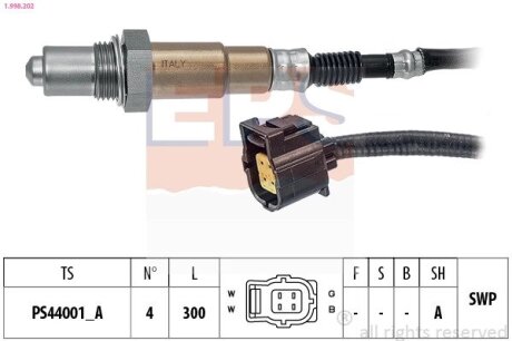 DB лямбда-зонд (4-х конт.) W164/W169//W204/W211/W221/W251/CLK/CLS EPS 1.998.202