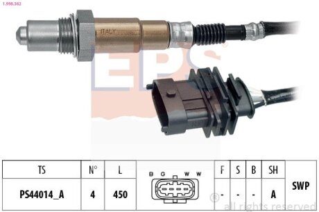 OPEL лямда-зонд Astra J 1.4 EPS 1.998.362