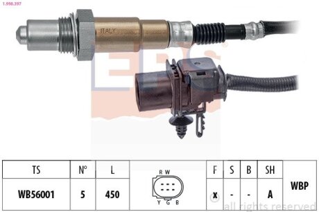 FORD лямбда-зонд Focus, C-Max, S-Max, Mondeo, 1,6-2,2 04- EPS 1.998.397