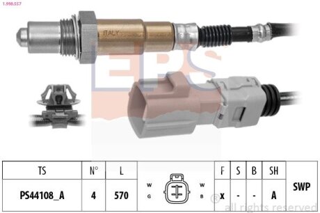 TOYOTA Лямбда-зонд AURIS 1.8 Hybrid 10-, PRIUS 1.8 Hybrid 08-, LEXUS CT 1.8 Hybrid 11- EPS 1.998.557