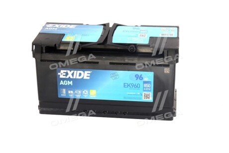 Автомобільний акумулятор AGM 96Ah 850A R+ EXIDE EK960