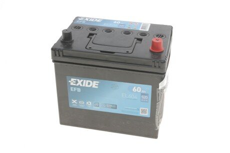 Акумулятор Start-Stop EFB (232×173×225), 60Ач, 520А, R+ EXIDE EL604