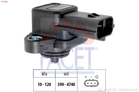 Датчик абсолютного тиску (Manifold Air Pressure Sensor, MAP sensor) FACET 10.3042