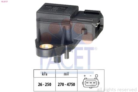 Датчик абсолютного тиску (Manifold Air Pressure Sensor, MAP sensor) FACET 10.3117