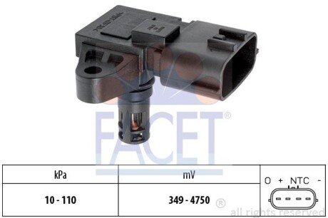 Датчик абсолютного тиску (Manifold Air Pressure Sensor, MAP sensor) FACET 10.3126 (фото 1)