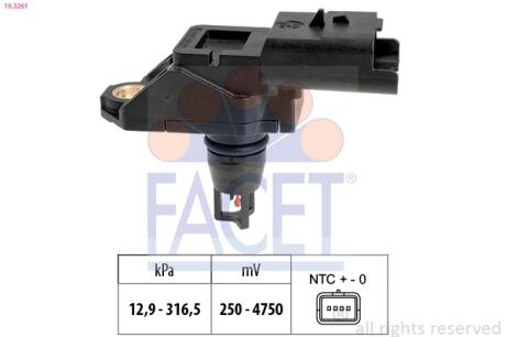 Датчик абсолютного тиску (Manifold Air Pressure Sensor, MAP sensor) FACET 10.3261