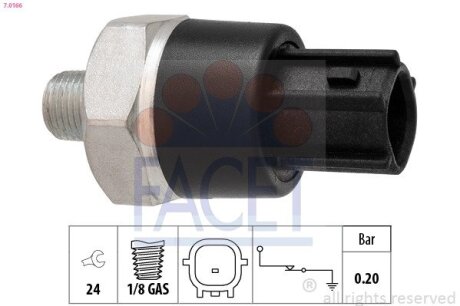 Датчик тиску оливи FACET 7.0166