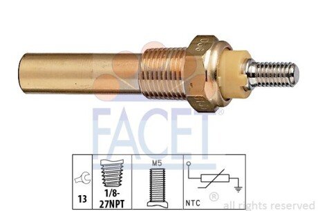 Датчик температури охолоджувальної рідини FACET 73135