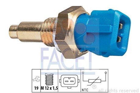 Датчик температури охолоджувальної рідини FACET 7.3143 (фото 1)