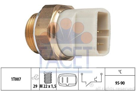 Датчик вмикання вентилятора FACET 7.5027