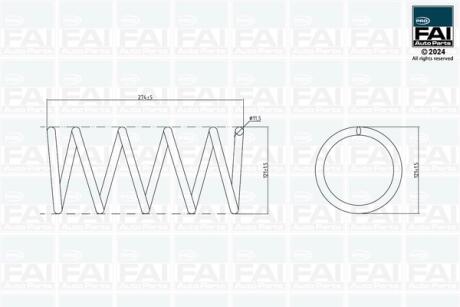 FIAT Пружина задня L=274mm 500 1.2/1.3 07- FAI FPCS167