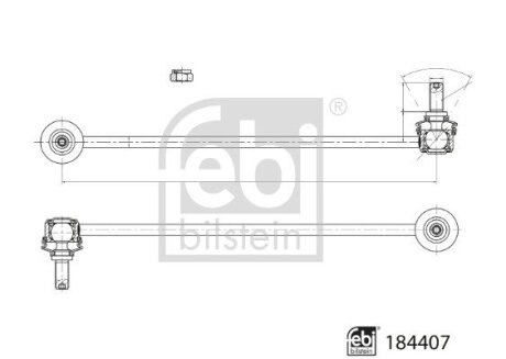 Кронштейн(тяга) стабілізатора з гайками FEBI BILSTEIN 184407