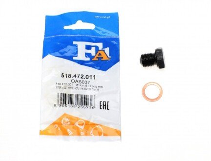 Пробка піддону автомобіля Fischer Automotive One (FA1) 518472011