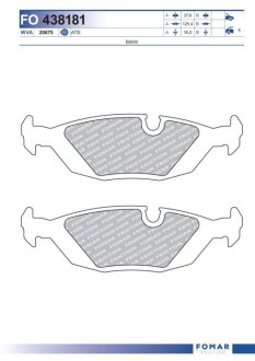 Колодки гальмівні дискові FOMAR FO 438181 (фото 1)