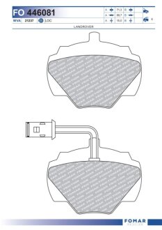 Колодки гальмівні дискові (комплект 4 шт) FOMAR FO 446081