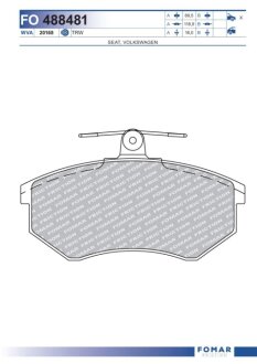 Колодки гальмівні дискові FOMAR FO 488481