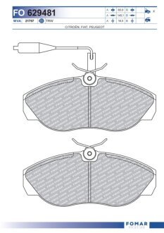 Колодки гальмівні дискові FOMAR FO 629481 (фото 1)