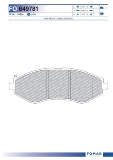 Колодки гальмівні дискові FOMAR FO 649781