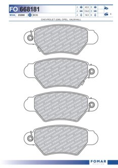 Колодки гальмівні дискові FOMAR FO 668181