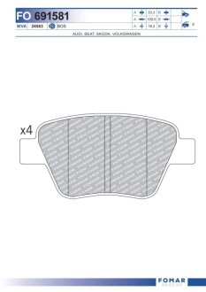 Колодки гальмівні дискові FOMAR FO 691581